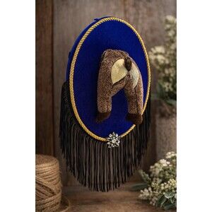 Vintage Taxidermy Plushie TY Baboon Bum Fringe Velvet Unique Oddity Gift Idea